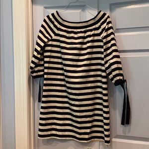 NWT J Crew Striped off the shoulder dress! Size L